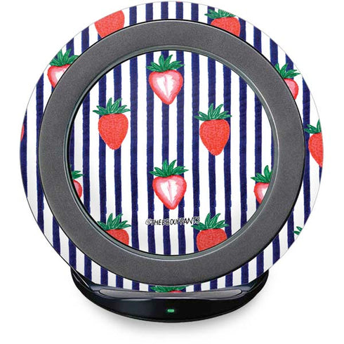 Bouffants and Broken Hearts Strawberries and Stripes Fast Charge Wireless Charging Stand Skin