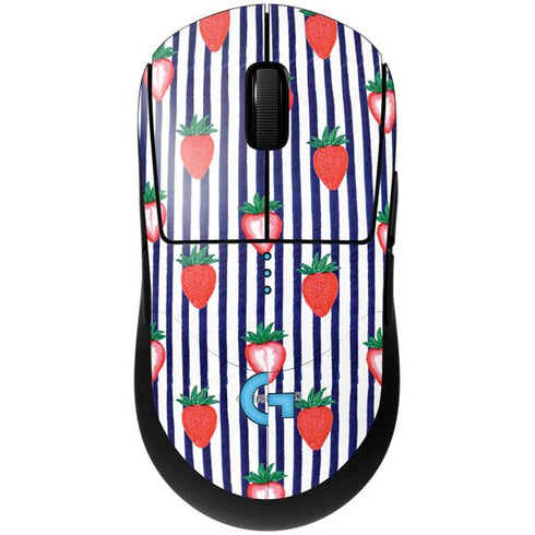 Bouffants and Broken Hearts Strawberries and Stripes G Pro Wireless Gaming Mouse Skin