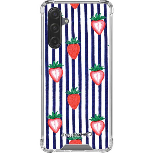 Bouffants and Broken Hearts Strawberries and Stripes Galaxy A17 Clear Case