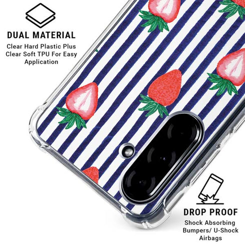 Bouffants and Broken Hearts Strawberries and Stripes Galaxy A36 5G Clear Case