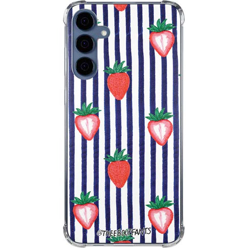 Bouffants and Broken Hearts Strawberries and Stripes Galaxy A55 5G Clear Case