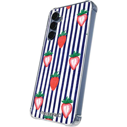 Bouffants and Broken Hearts Strawberries and Stripes Galaxy A55 5G Clear Case