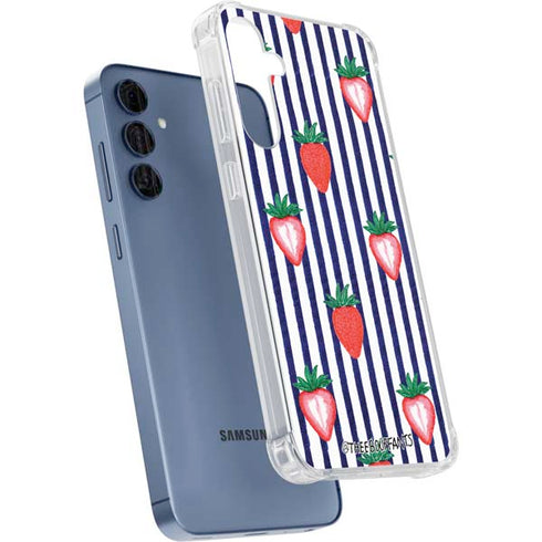 Bouffants and Broken Hearts Strawberries and Stripes Galaxy A55 5G Clear Case