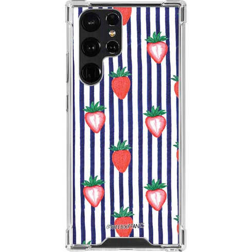 Bouffants and Broken Hearts Strawberries and Stripes Galaxy S23 Ultra Clear Case