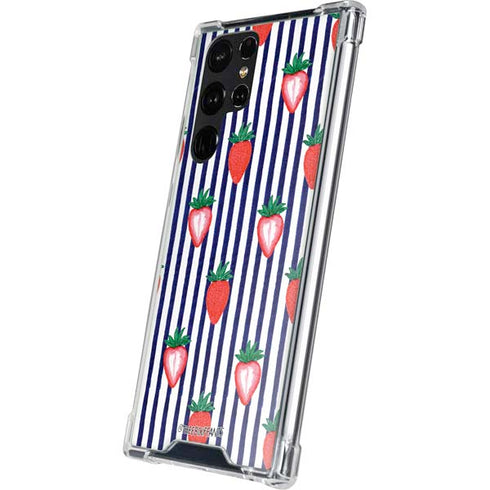 Bouffants and Broken Hearts Strawberries and Stripes Galaxy S23 Ultra Clear Case