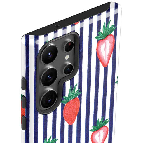 Bouffants and Broken Hearts Strawberries and Stripes Galaxy S23 Ultra Pro Case