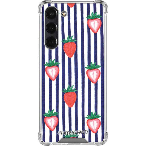 Bouffants and Broken Hearts Strawberries and Stripes Galaxy S24 FE Clear Case
