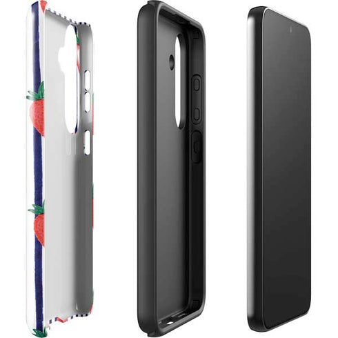 Bouffants and Broken Hearts Strawberries and Stripes Galaxy S25 Plus Impact Case