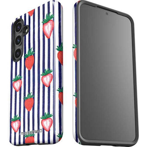 Bouffants and Broken Hearts Strawberries and Stripes Galaxy S25 Plus Impact Case