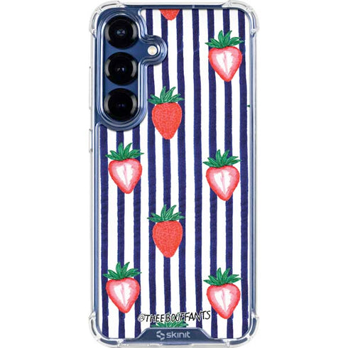 Bouffants and Broken Hearts Strawberries and Stripes Galaxy S25 Plus Clear Case