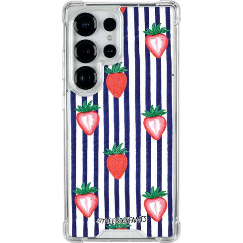 Bouffants and Broken Hearts Strawberries and Stripes Galaxy S25 Ultra Clear Case