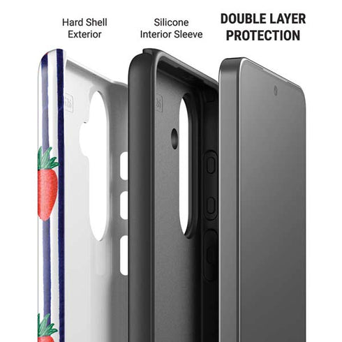Bouffants and Broken Hearts Strawberries and Stripes Galaxy S26 Plus Impact Case
