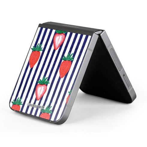 Bouffants and Broken Hearts Strawberries and Stripes Galaxy Z Flip6 Skin