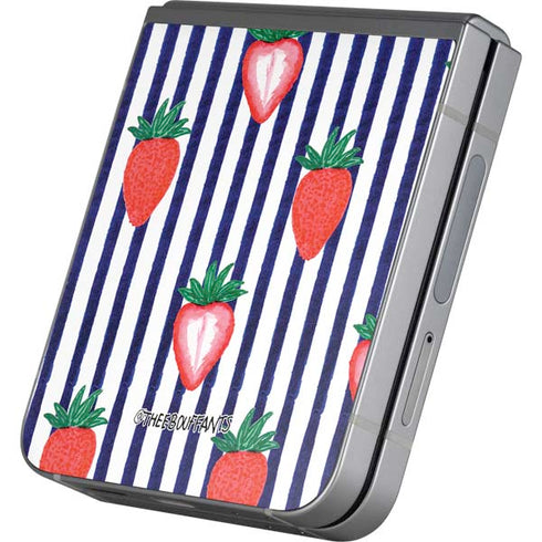 Bouffants and Broken Hearts Strawberries and Stripes Galaxy Z Flip6 Skin