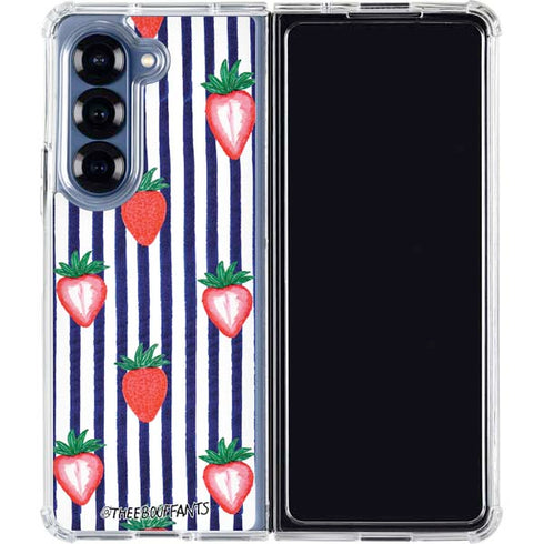 Bouffants and Broken Hearts Strawberries and Stripes Galaxy Z Fold6 Clear Case