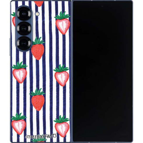 Bouffants and Broken Hearts Strawberries and Stripes Galaxy Z Fold6 Skin
