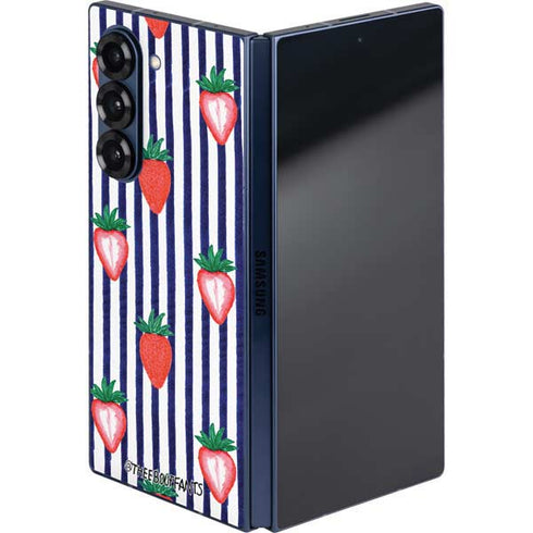 Bouffants and Broken Hearts Strawberries and Stripes Galaxy Z Fold6 Skin
