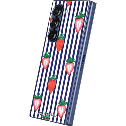 Bouffants and Broken Hearts Strawberries and Stripes Galaxy Z Fold6 Skin