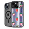 Bouffants and Broken Hearts Strawberries and Stripes iPhone 14 Plus Kickstand Case