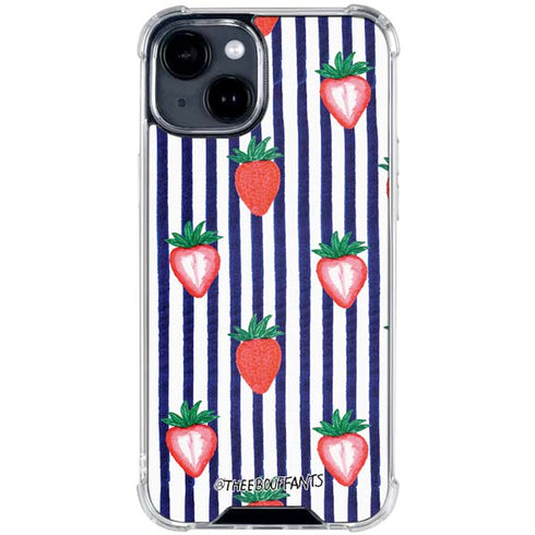 Bouffants and Broken Hearts Strawberries and Stripes iPhone 15 Clear Case