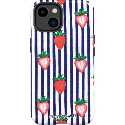 Bouffants and Broken Hearts Strawberries and Stripes iPhone 15 Impact Case