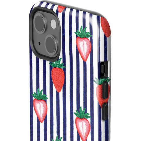 Bouffants and Broken Hearts Strawberries and Stripes iPhone 15 Impact Case
