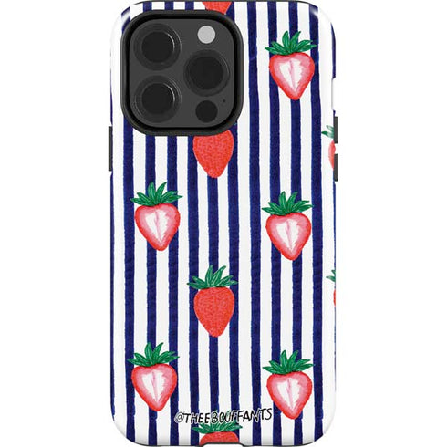 Bouffants and Broken Hearts Strawberries and Stripes iPhone 15 Pro Impact Case
