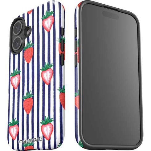 Bouffants and Broken Hearts Strawberries and Stripes iPhone 16 Impact Case