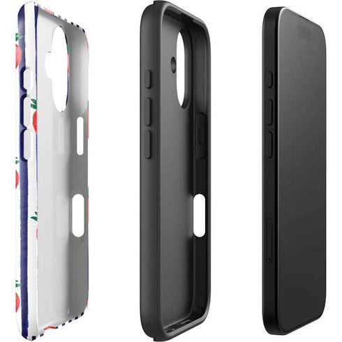 Bouffants and Broken Hearts Strawberries and Stripes iPhone 16 Plus Impact Case