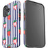 Bouffants and Broken Hearts Strawberries and Stripes iPhone 16 Plus Impact Case
