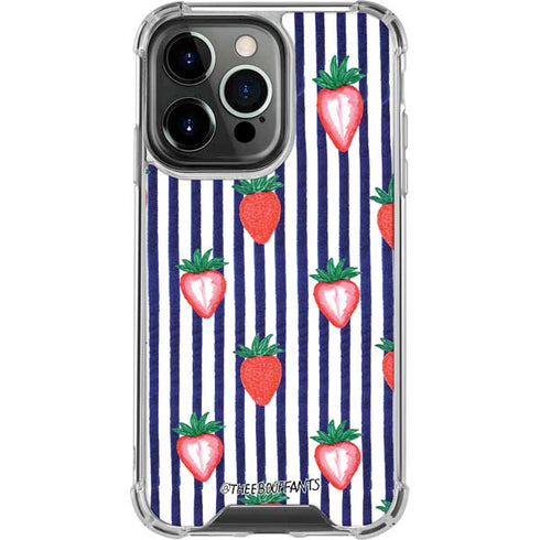Bouffants and Broken Hearts Strawberries and Stripes iPhone 16 Pro Clear Case