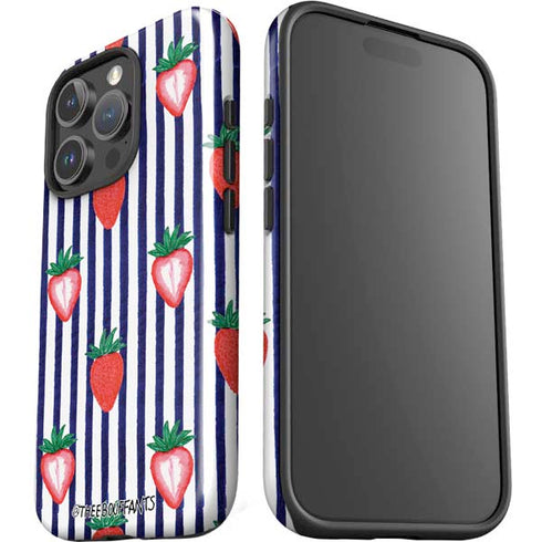 Bouffants and Broken Hearts Strawberries and Stripes iPhone 16 Pro Max Impact Case
