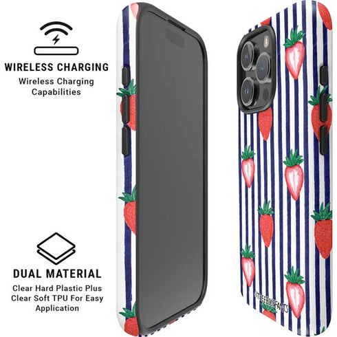 Bouffants and Broken Hearts Strawberries and Stripes iPhone 16 Pro Max Magsafe Impact Case