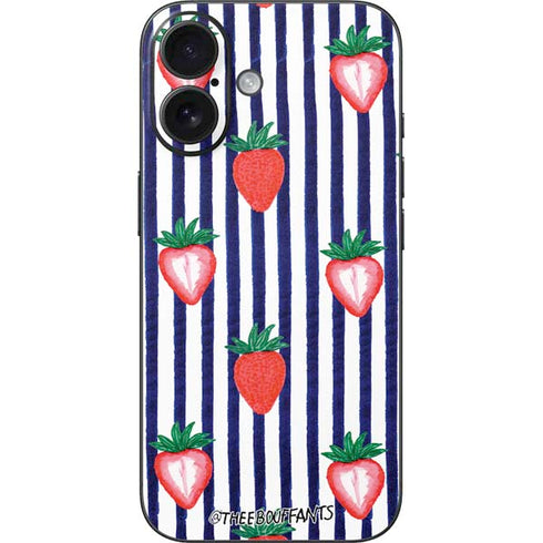 Bouffants and Broken Hearts Strawberries and Stripes iPhone 16 Skin