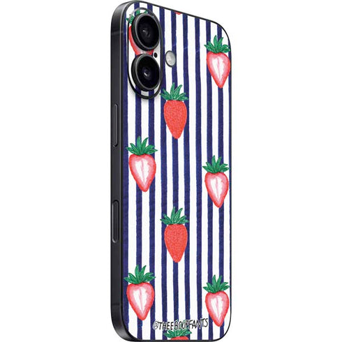 Bouffants and Broken Hearts Strawberries and Stripes iPhone 16 Skin