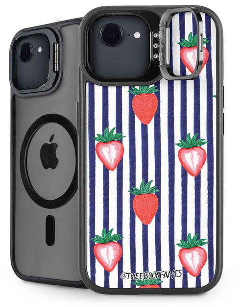 Bouffants and Broken Hearts Strawberries and Stripes iPhone 16e Kickstand Case