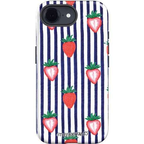 Bouffants and Broken Hearts Strawberries and Stripes iPhone 16e Impact Case