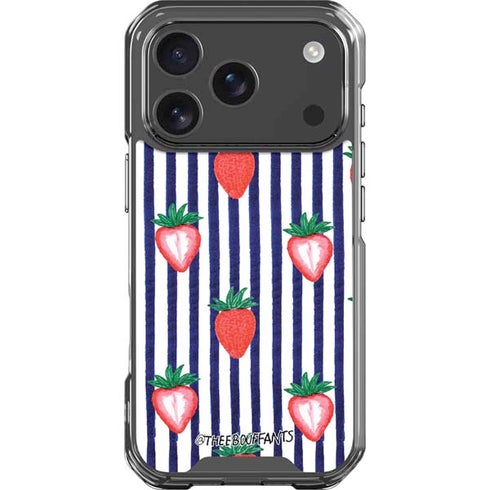 Bouffants and Broken Hearts Strawberries and Stripes iPhone 18 Pro Clear Case