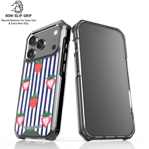 Bouffants and Broken Hearts Strawberries and Stripes iPhone 18 Pro Clear Case