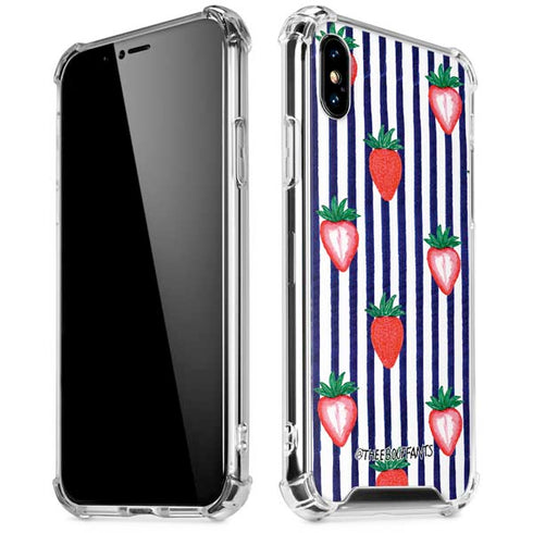 Bouffants and Broken Hearts Strawberries and Stripes iPhone X/XS Clear Case