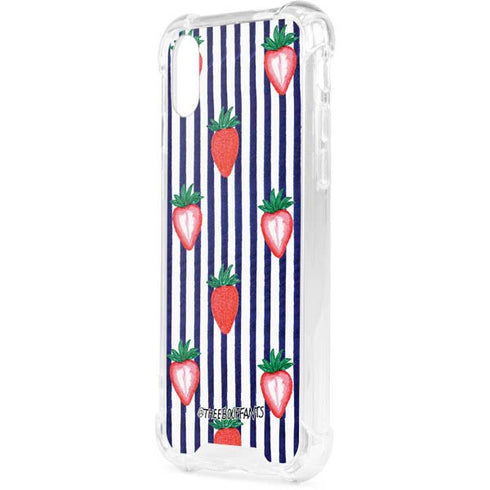 Bouffants and Broken Hearts Strawberries and Stripes iPhone XS Clear Case