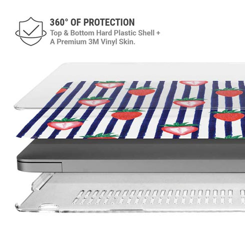 Bouffants and Broken Hearts Strawberries and Stripes MacBook Cases