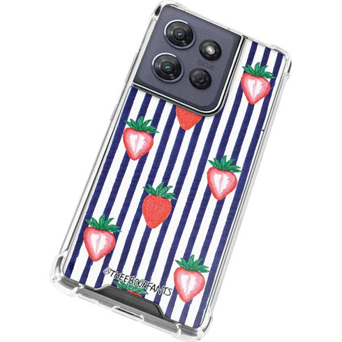 Bouffants and Broken Hearts Strawberries and Stripes Moto G 5G (2025) Clear Case