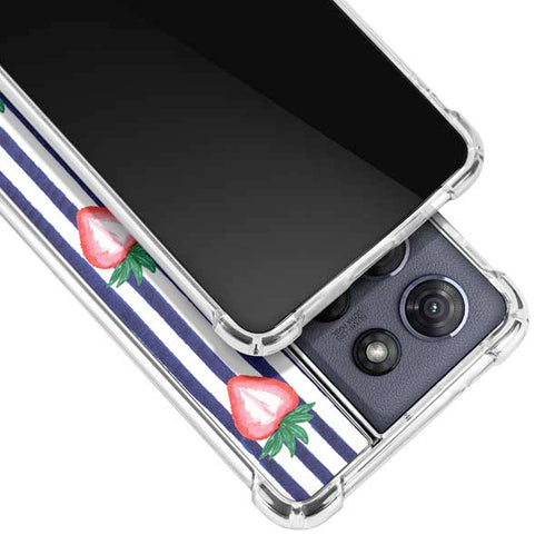 Bouffants and Broken Hearts Strawberries and Stripes Moto G 5G (2025) Clear Case