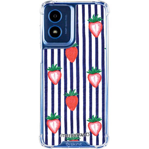 Bouffants and Broken Hearts Strawberries and Stripes Moto G 5G (2024) Clear Case