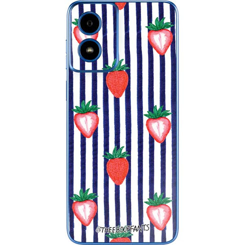 Bouffants and Broken Hearts Strawberries and Stripes Moto G Play 4G (2024) Skin