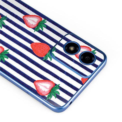Bouffants and Broken Hearts Strawberries and Stripes Moto G Play 4G (2024) Skin