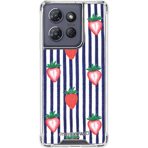 Bouffants and Broken Hearts Strawberries and Stripes Moto G Play 5G (2025) Clear Case