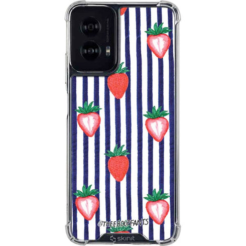 Bouffants and Broken Hearts Strawberries and Stripes Moto G Power 5G (2024) Clear Case