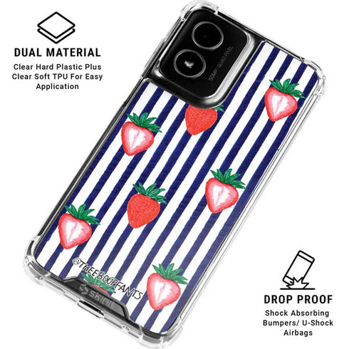 Bouffants and Broken Hearts Strawberries and Stripes Moto G Power 5G (2024) Clear Case